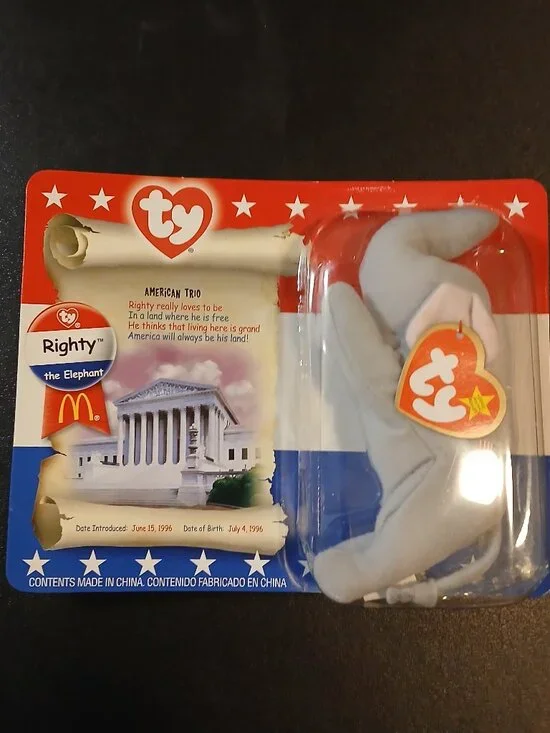 Two  Ty Teenie Beanie Babies From McDonald;s American Trio - Picture 3 of 5